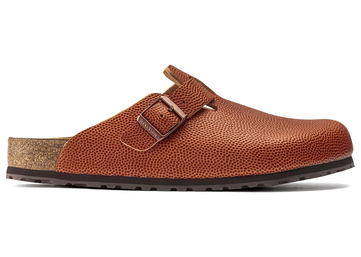 Birkenstock Boston Horween Embossed Natural Leather Ginger Brown - vstockx