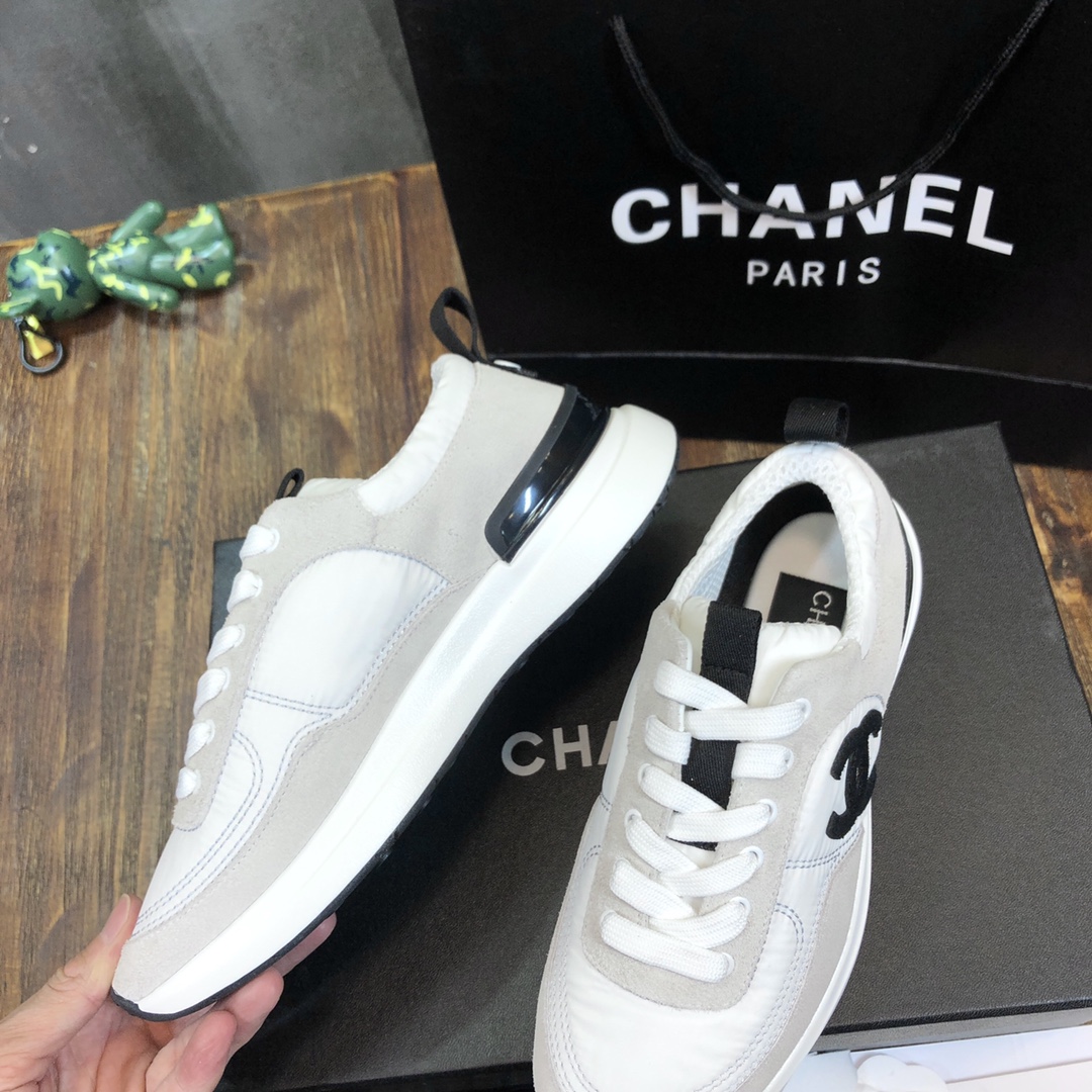 Chanel Fabric & Suede Calfskin Low Top Sneaker 33 - vstockx