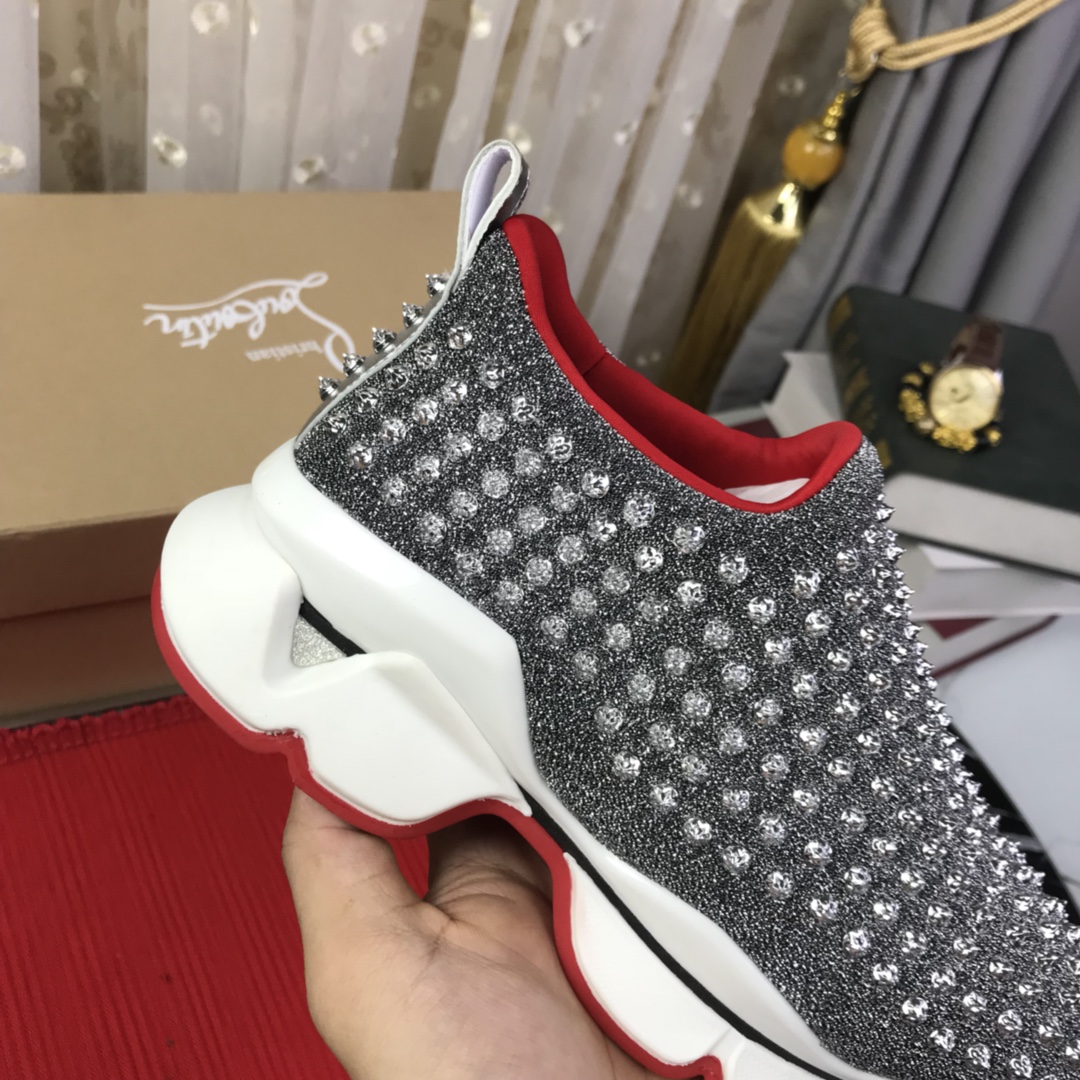 Christian Louboutin Spike Sock Flat Sneakers 2 - vstockx