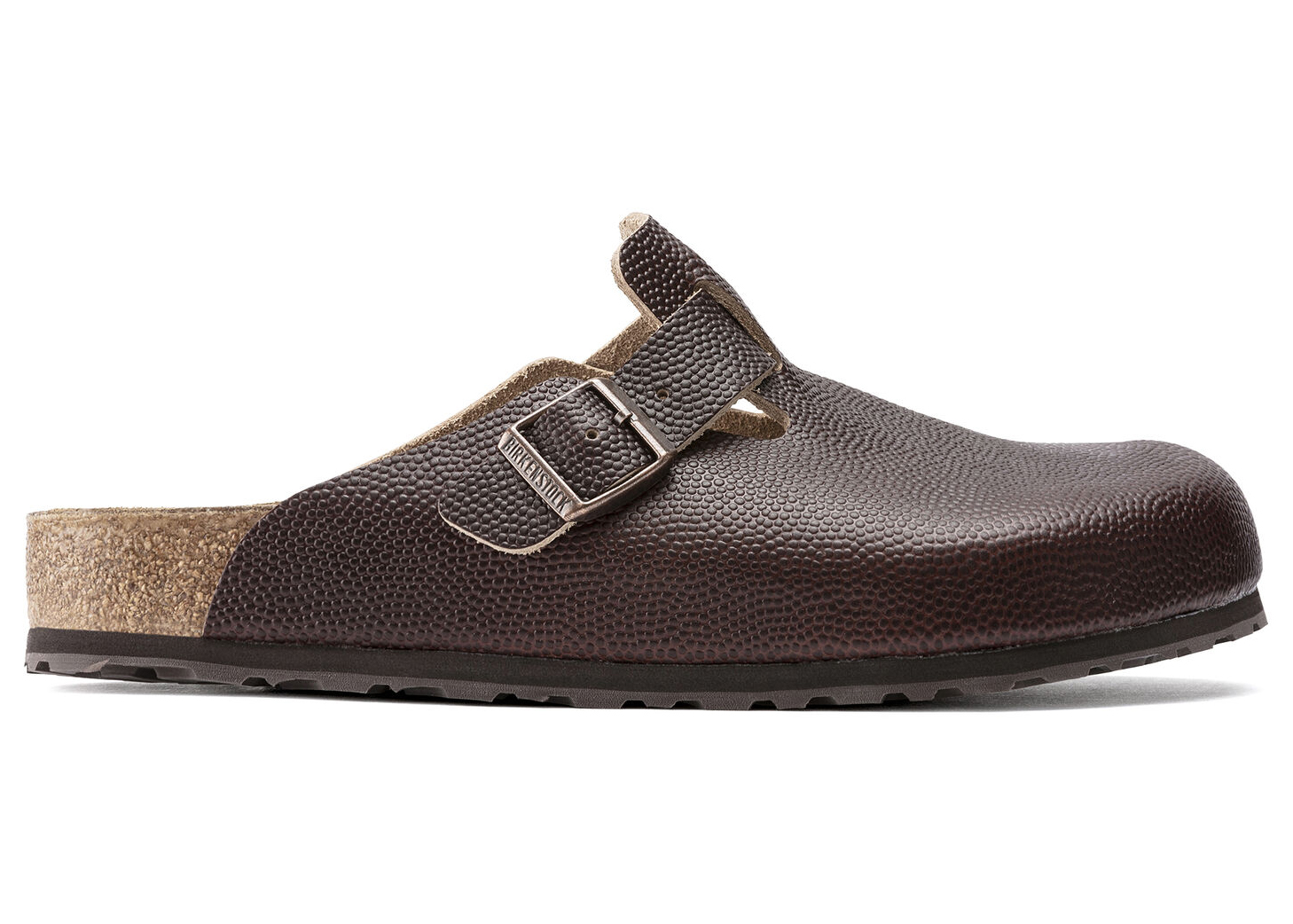 Birkenstock Boston Super Grip Embossed Natural Leather Roast Brown - vstockx