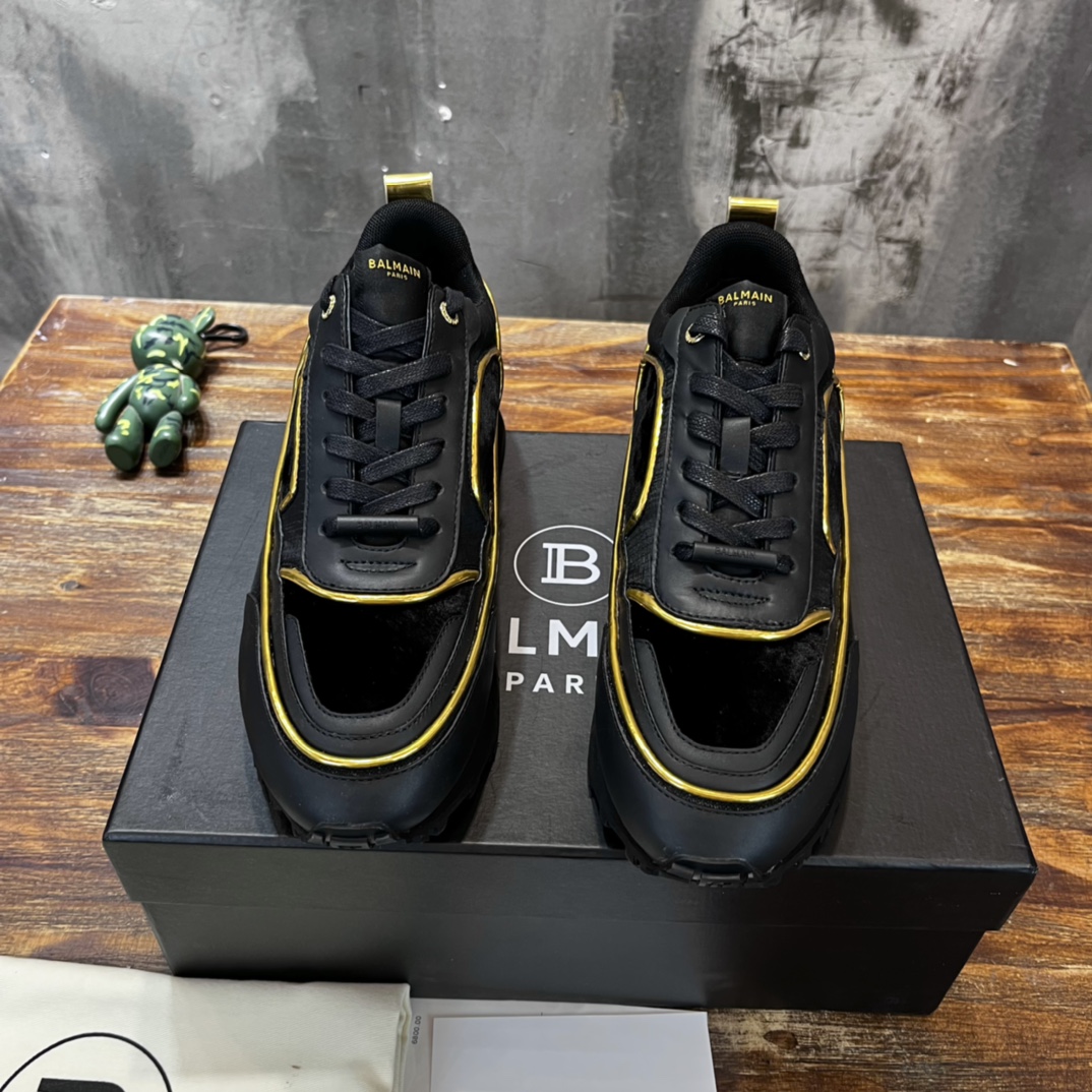 Balmain Velvet nylon and mesh low-top Racer sneaker 19 - vstockx