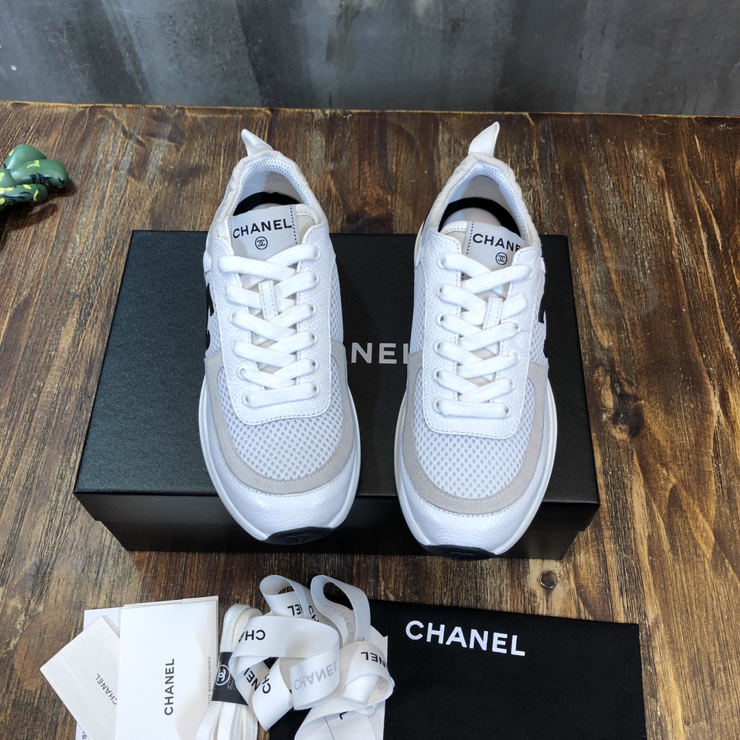 Chanel Fabric & Suede Calfskin Low Top Sneaker 37 - vstockx