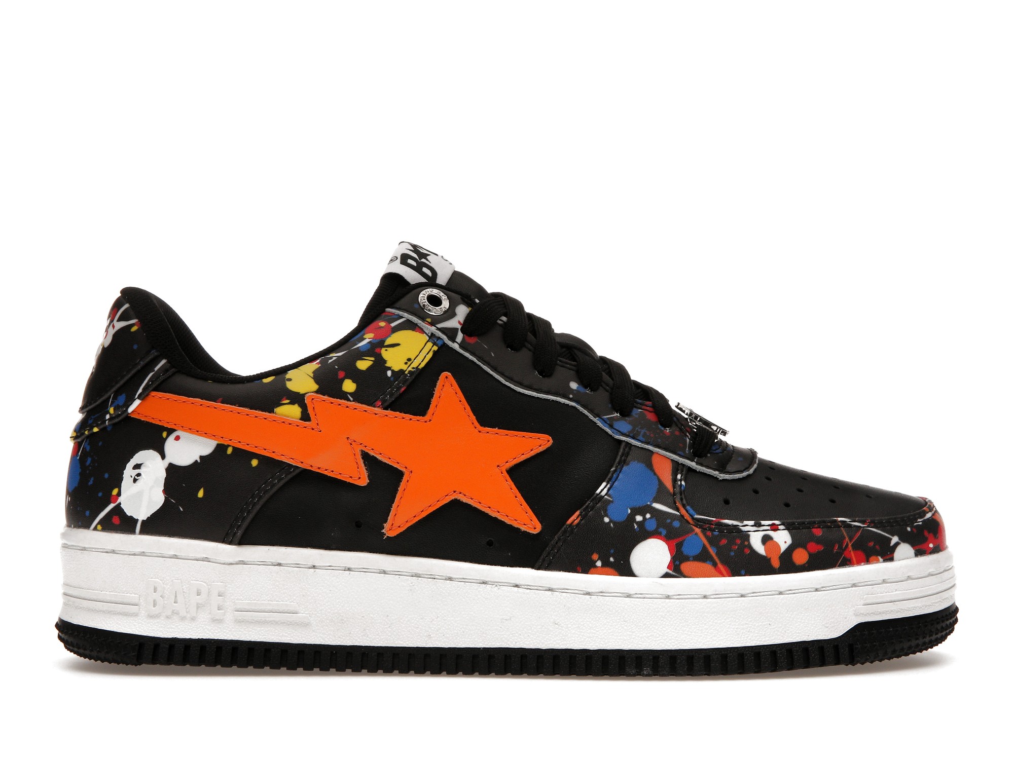 A Bathing Ape Bape Sta Paint Splatter Black - vstockx