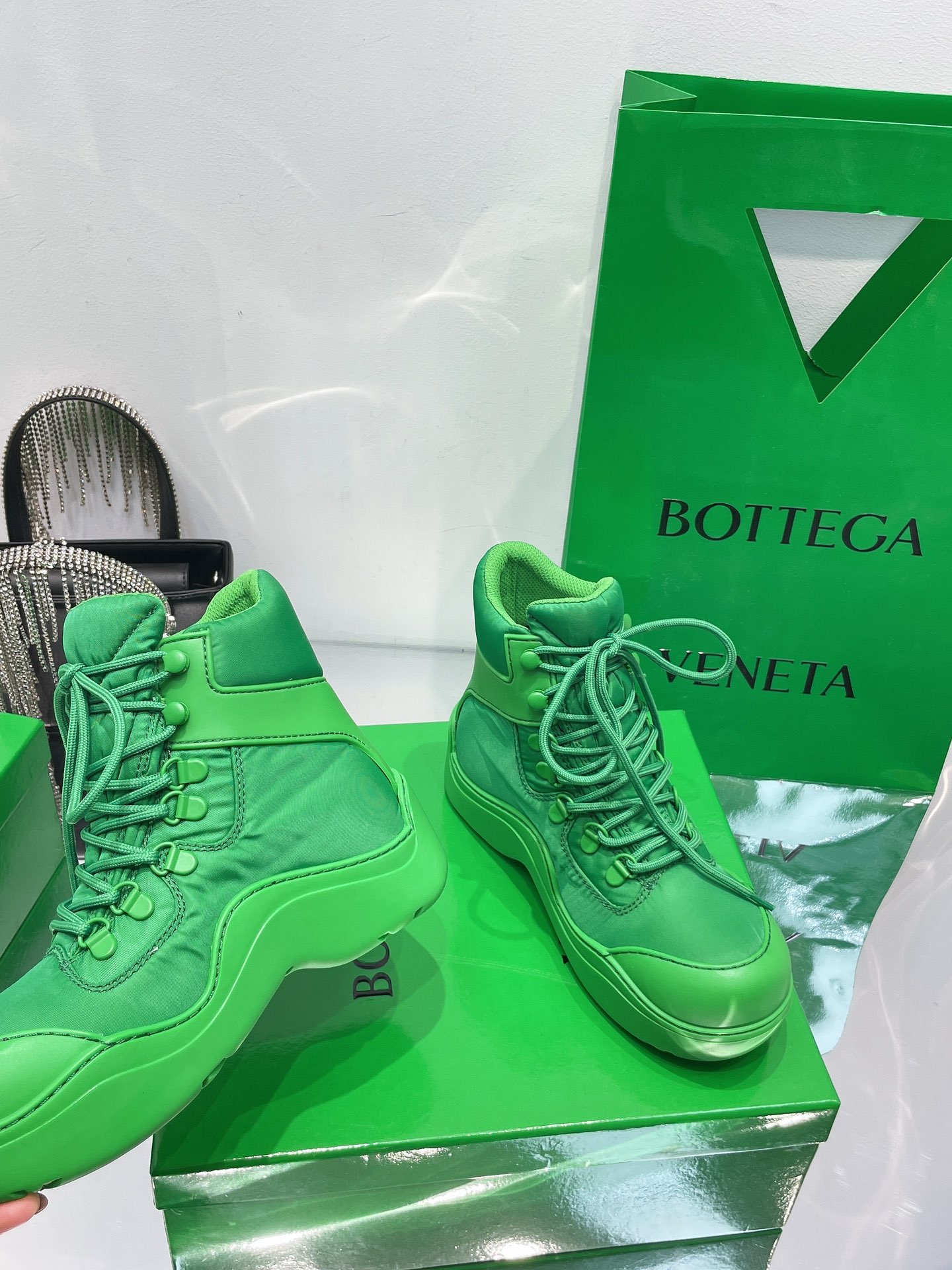 Bottega Veneta Puddle Bomber Lace-up Rubber And Shell Boots 2 - vstockx