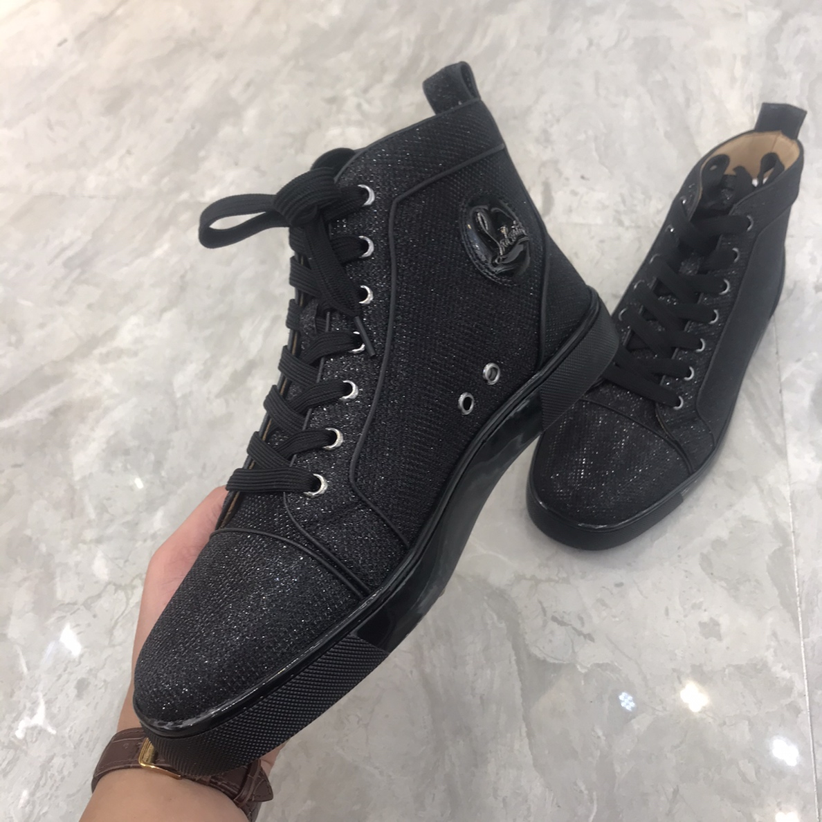 Christian Louboutin Louis Junior Spikes Orlato Flat Sneakers 23 - vstockx