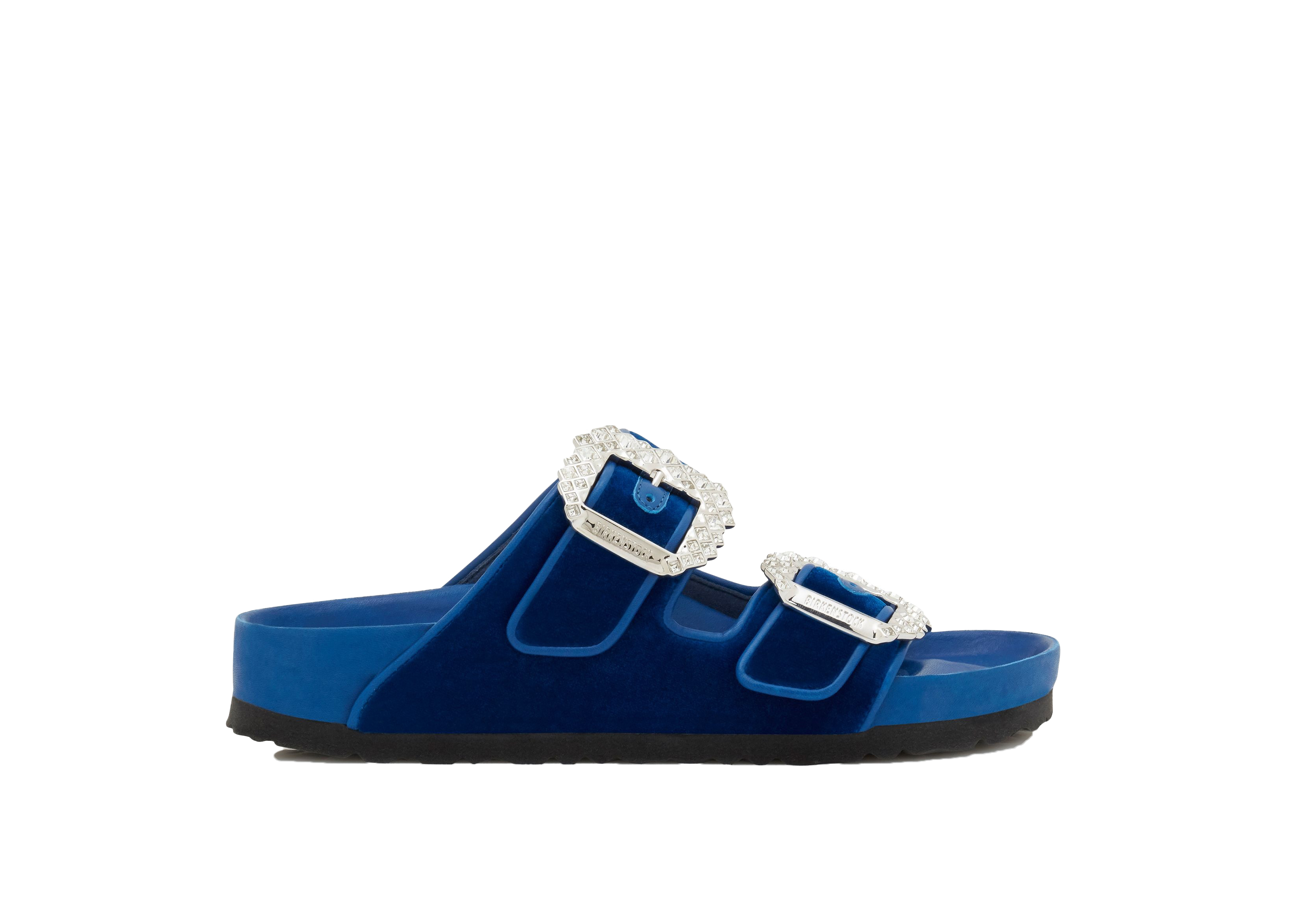 Birkenstock Arizona Manolo Blahnik Royal Blue Velvet - vstockx