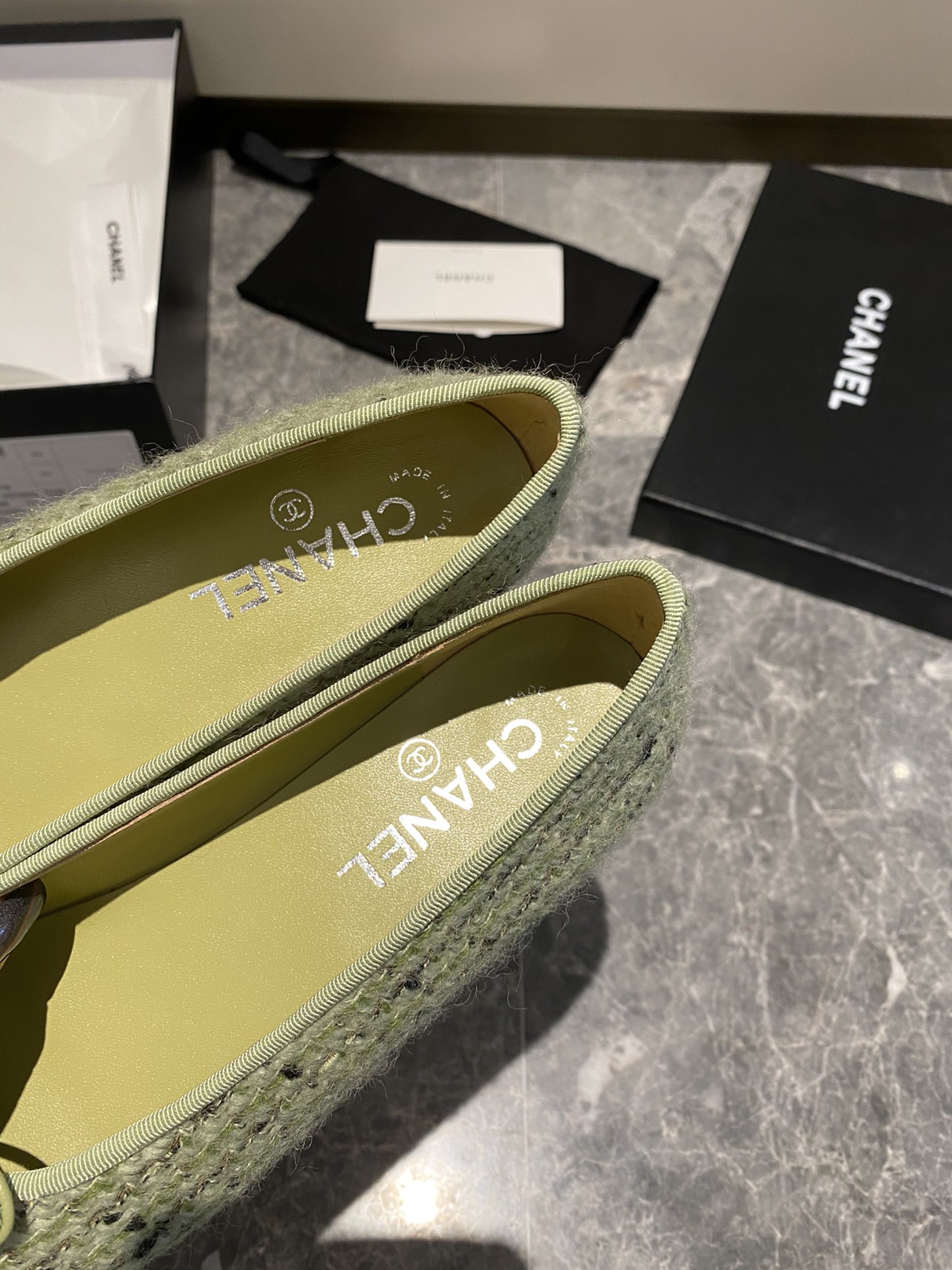 Chanel Ballerinas Fabric & Grosgrain 37 - vstockx