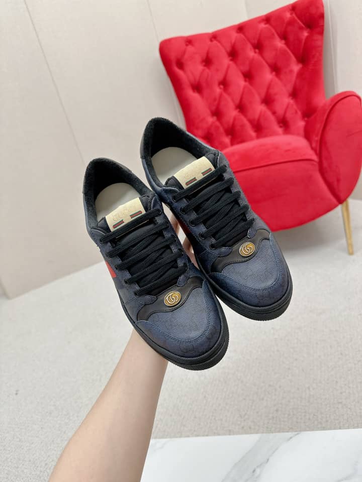 GUCCI Screener Gg-Supreme Sneakers Navy Multi - vstockx