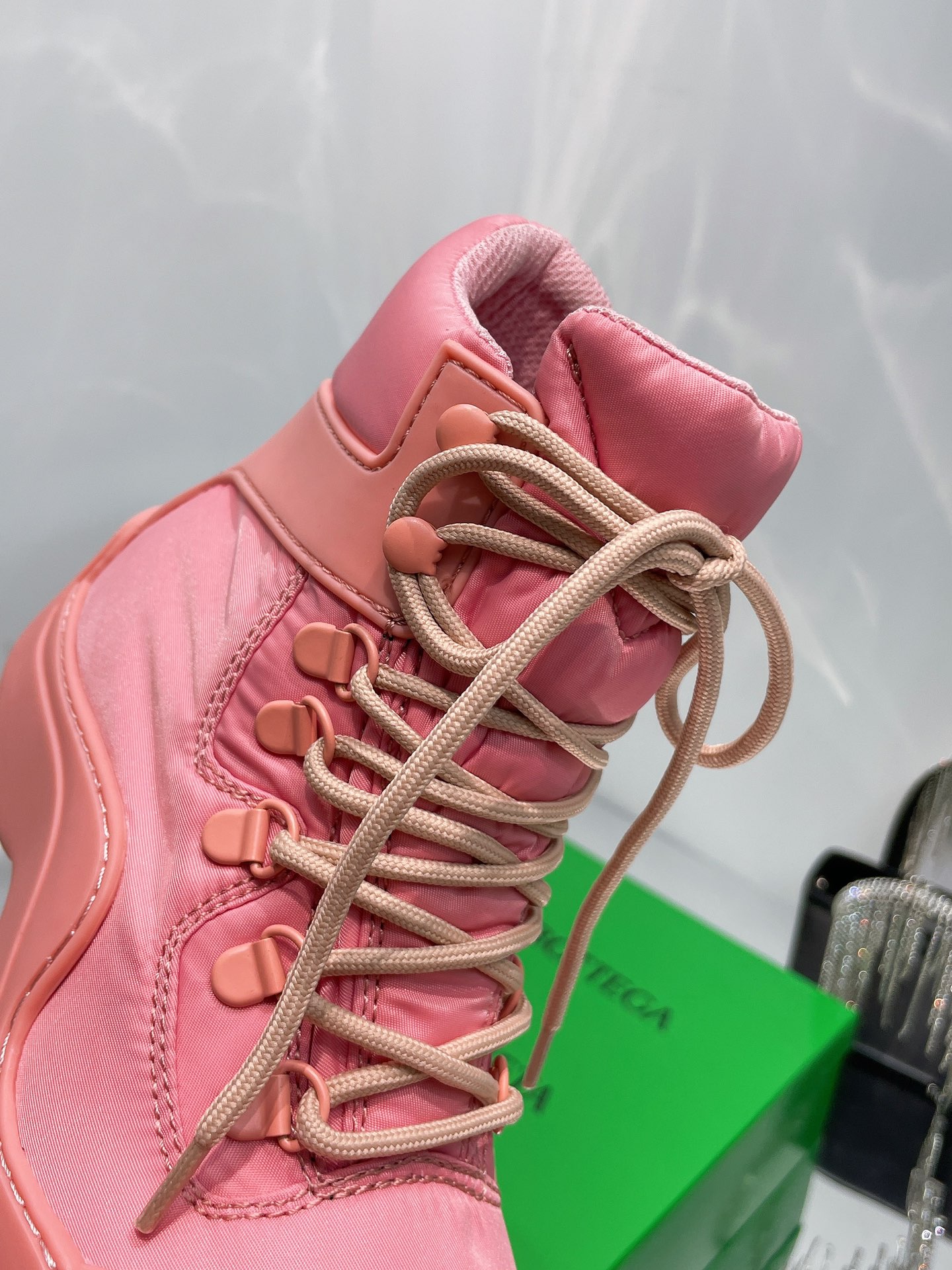 Bottega Veneta Puddle Bomber Lace-up Rubber And Shell Boots 4 - vstockx