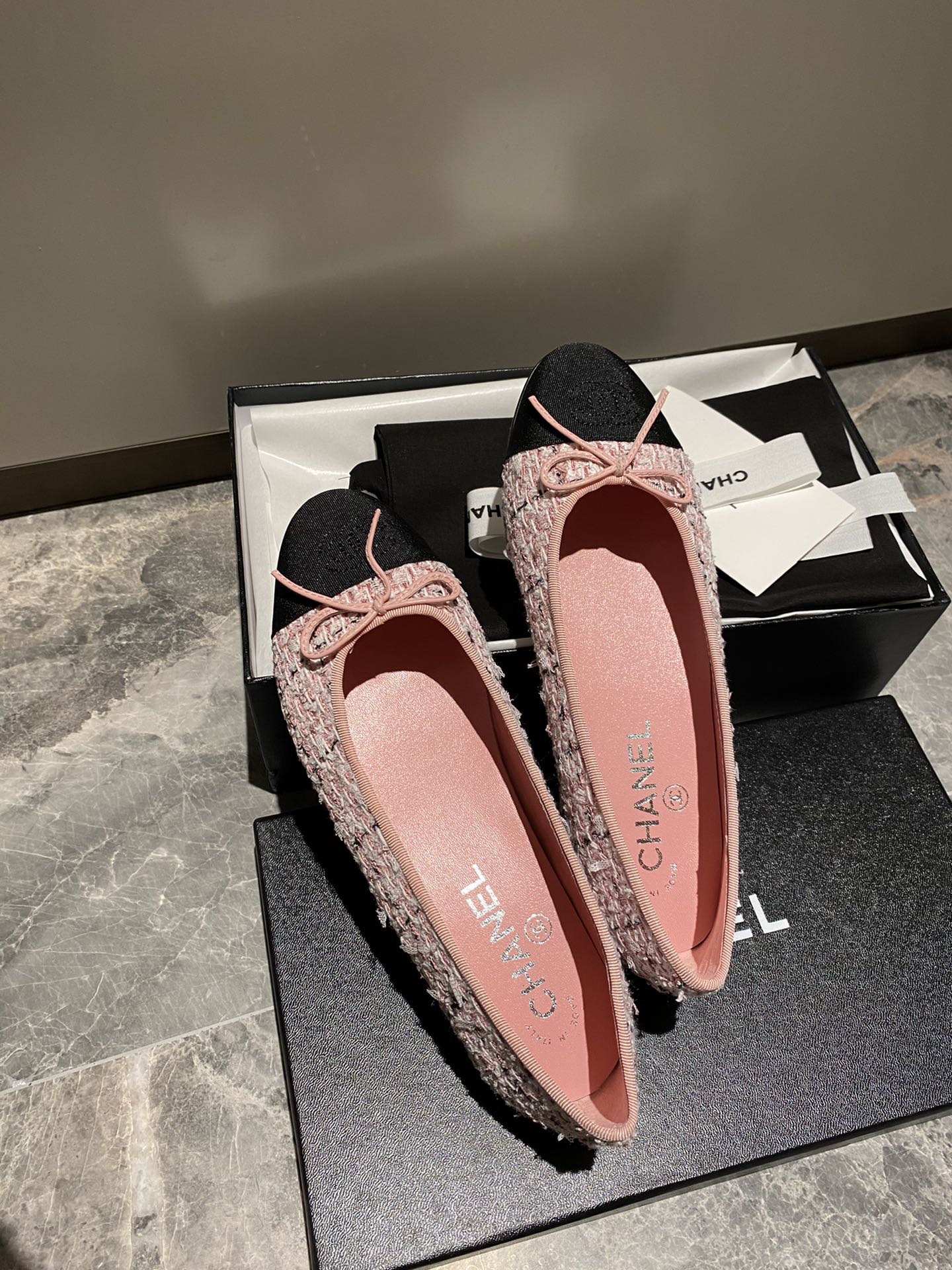 Chanel Ballerinas Fabric & Grosgrain 38 - vstockx