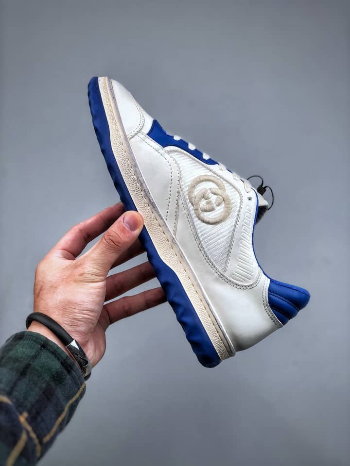 Gucci MAC80 Sneaker Off white and blue leather - vstockx