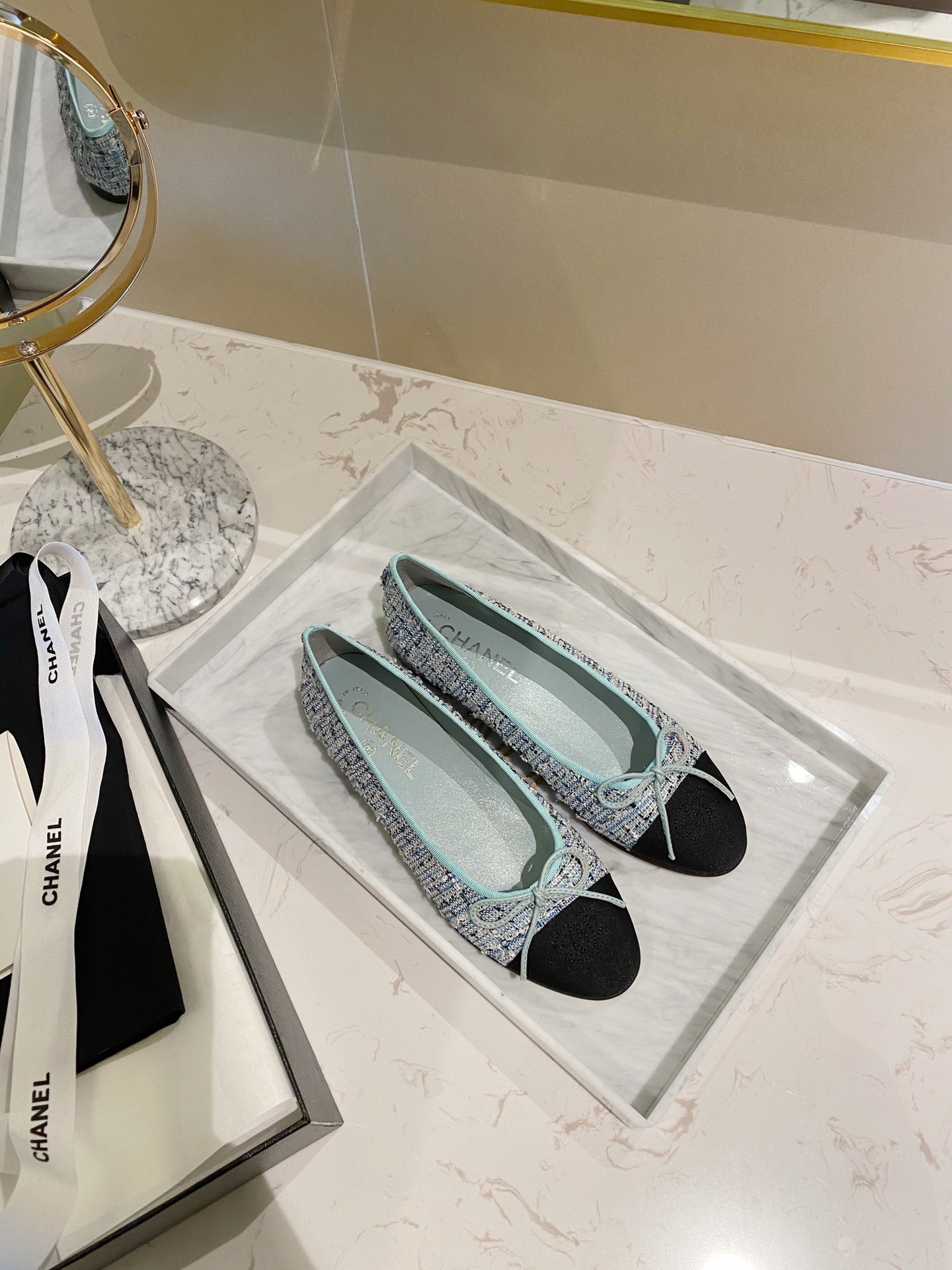 Chanel Ballerinas Fabric & Grosgrain 29 - vstockx