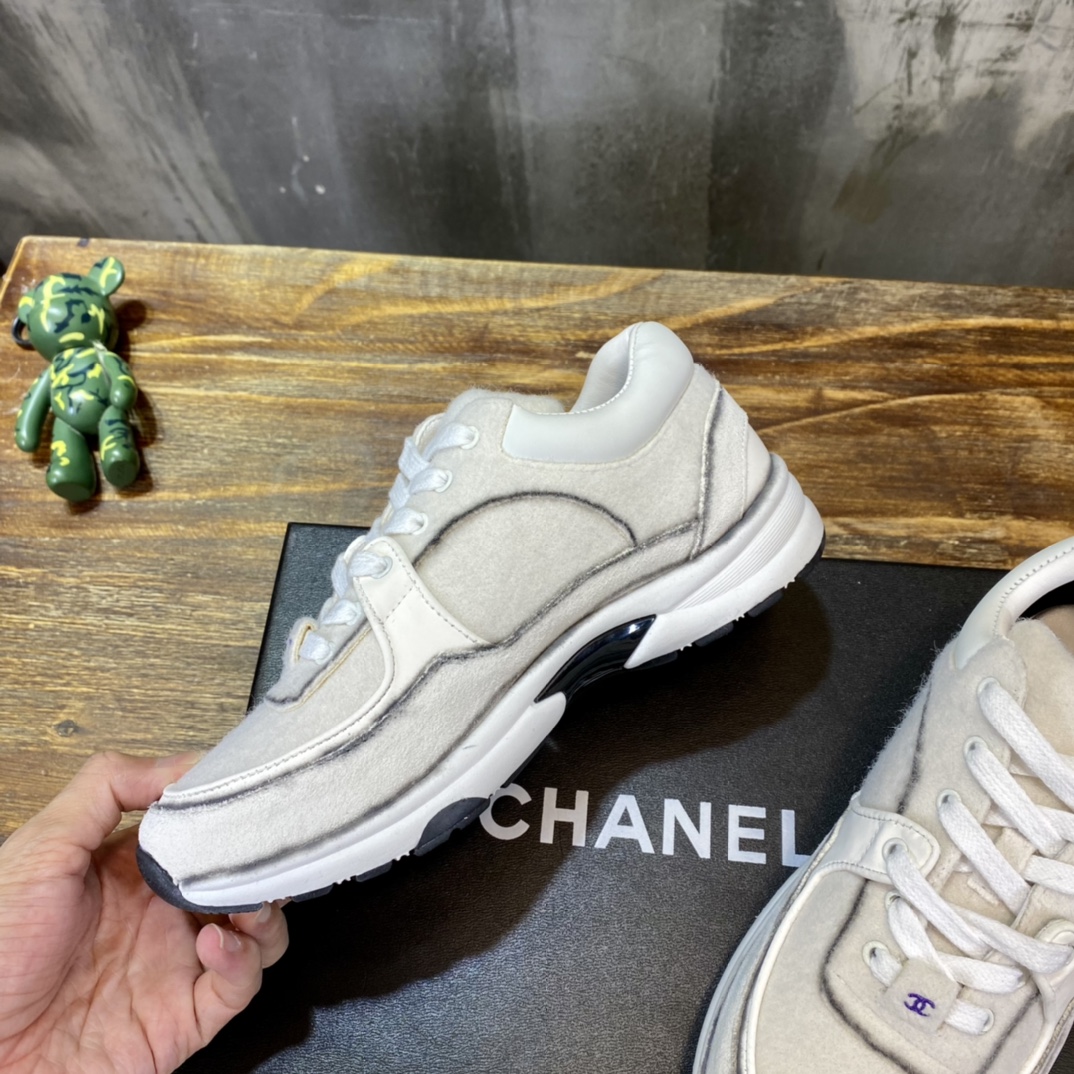 Chanel Fabric & Suede Calfskin Low Top Sneaker 42 - vstockx