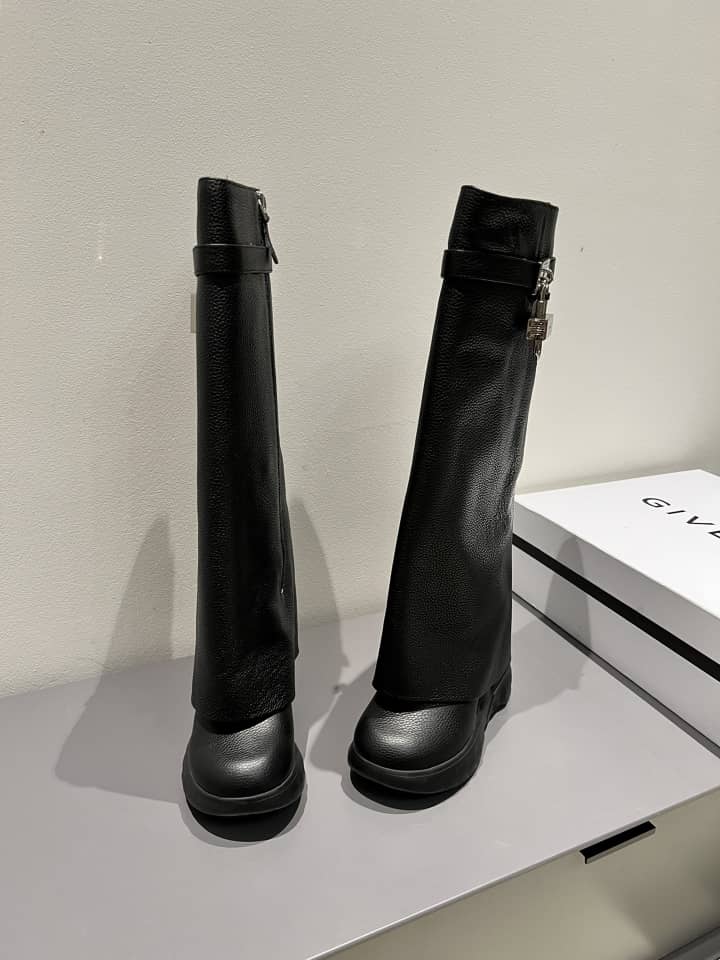 Givenchy Women Shark Lock Boots In Strass Black - vstockx