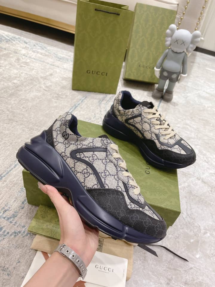 Gucci Rython GG Grey Navy - vstockx