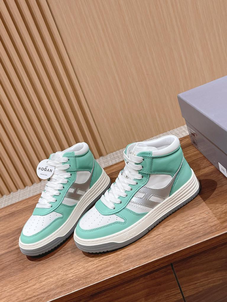 Hogan H630 High Top White Green Silver - vstockx