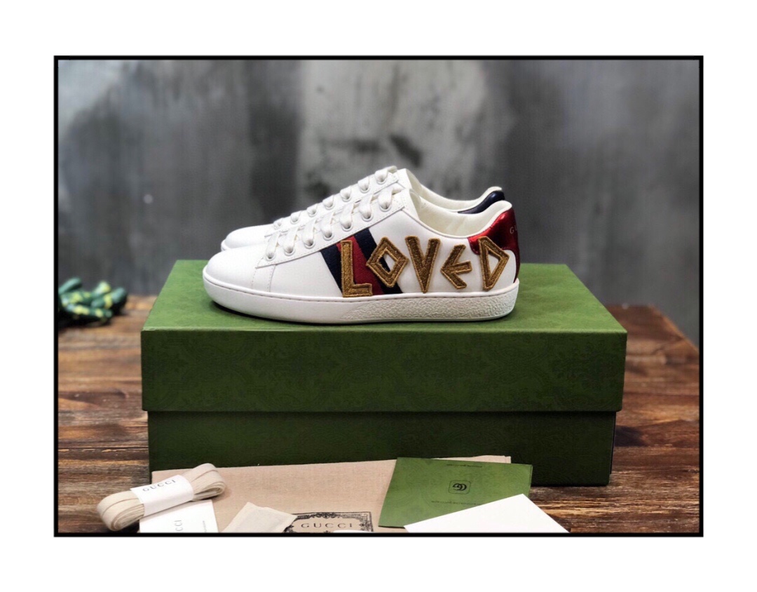 Gucci Ace Embroidered Love - vstockx