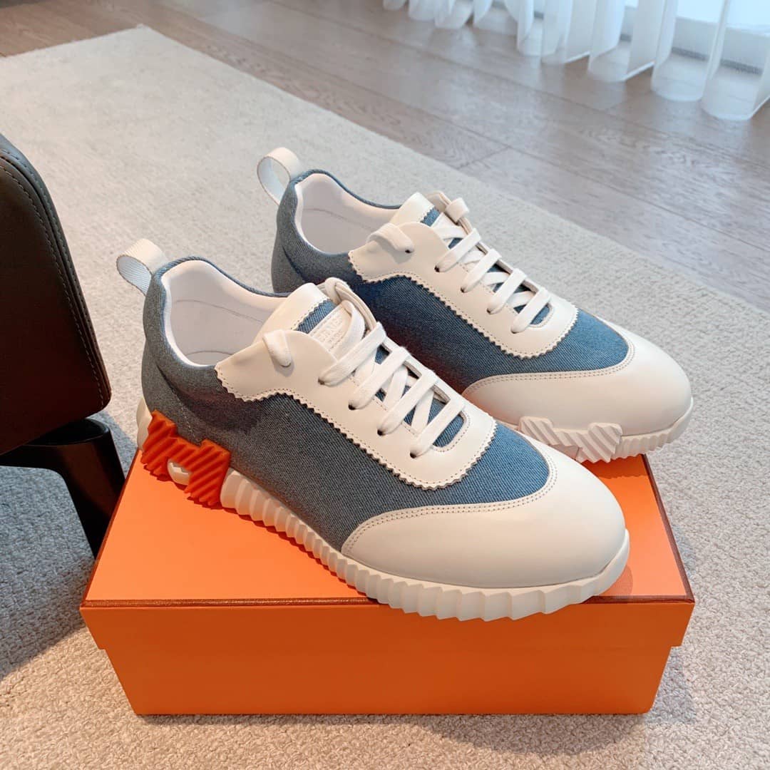 Herm��s Bouncing sneaker Bleu Clair / Blanc - vstockx