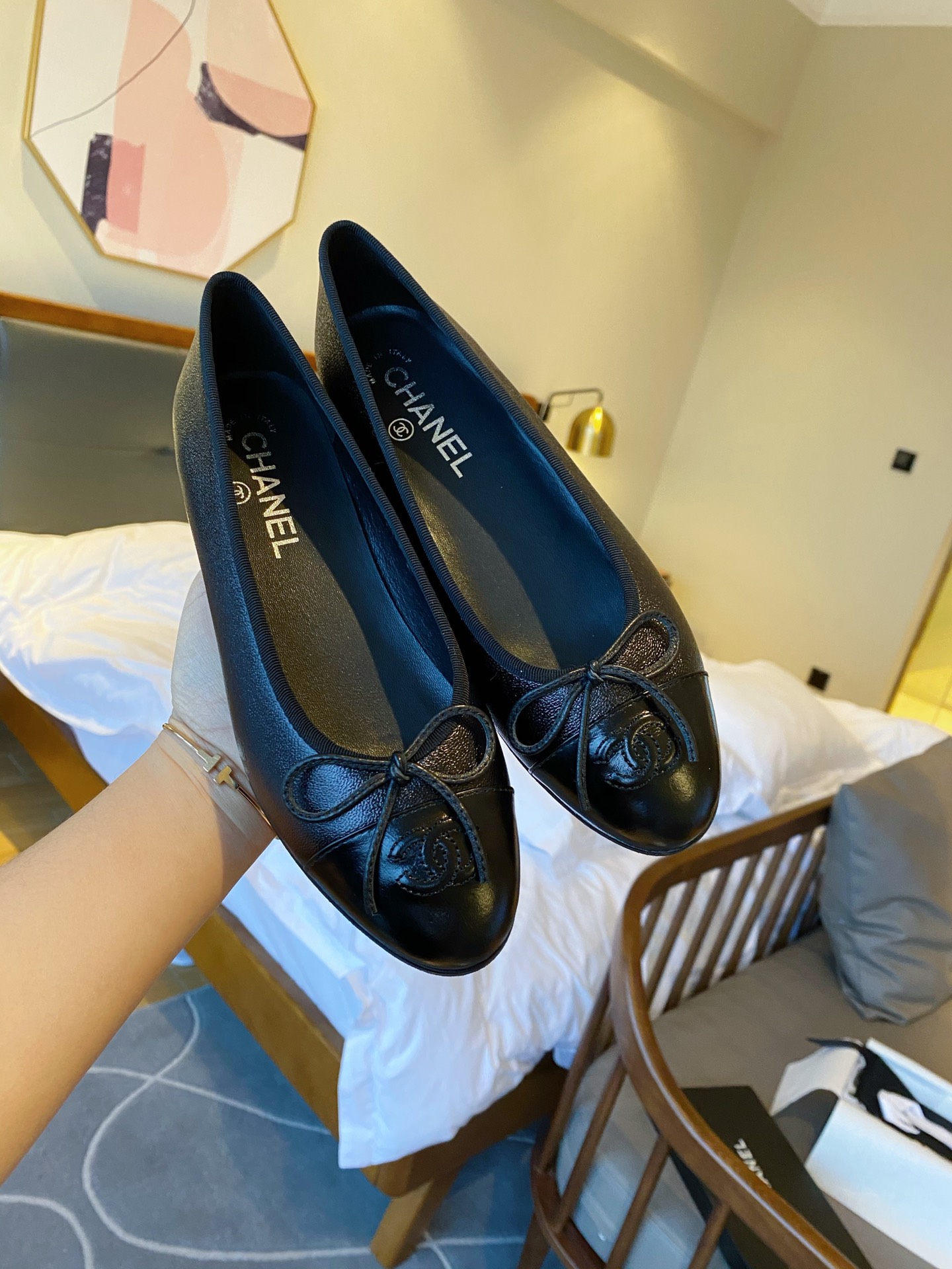 Chanel Ballerinas Fabric & Grosgrain 8 - vstockx