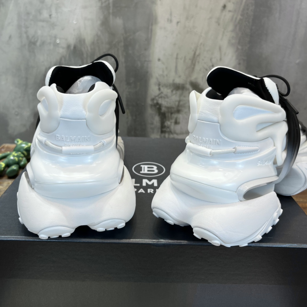 Balmain Unicorn Low-Top White Black Gradiant - vstockx