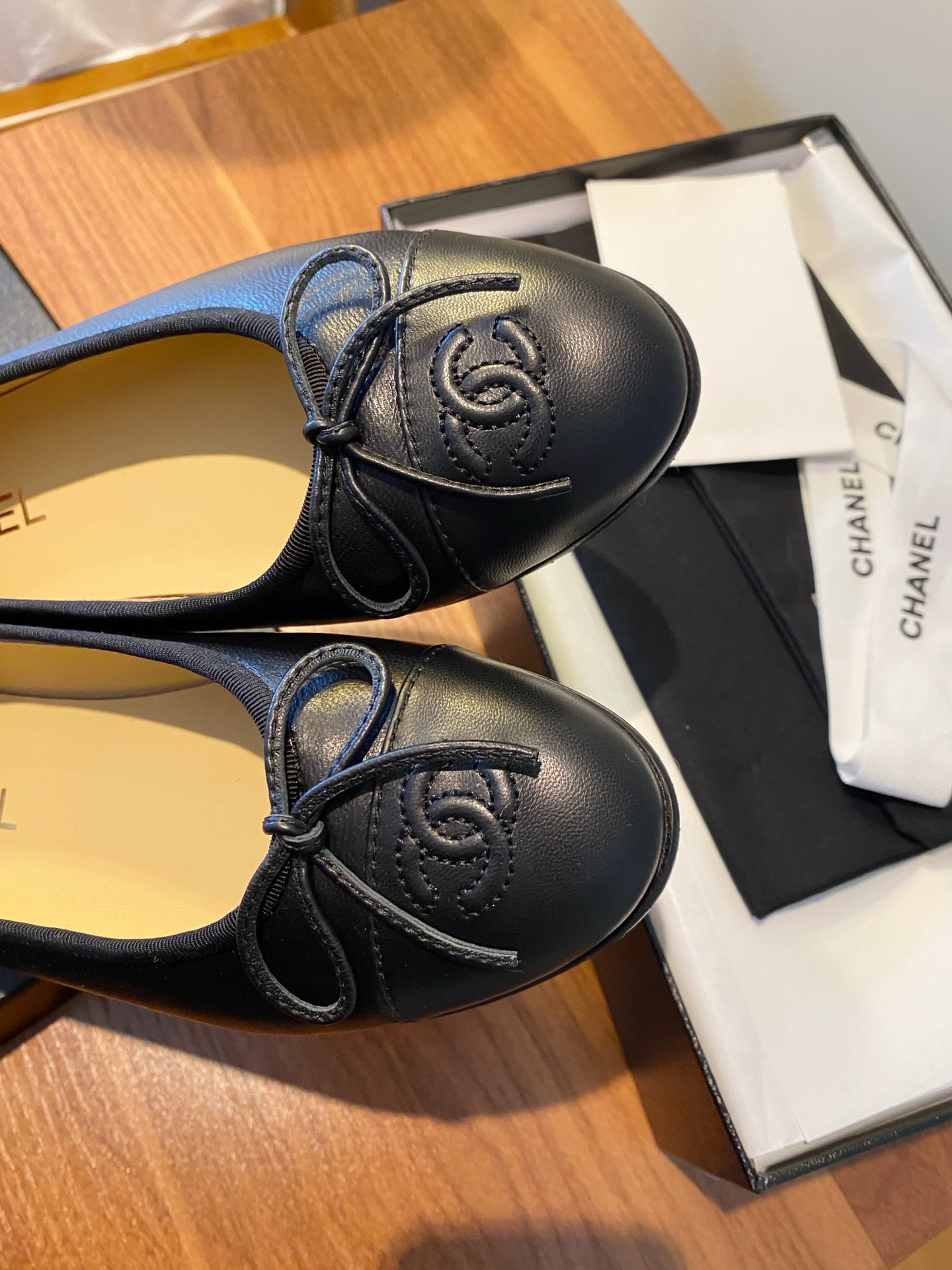 Chanel Ballerinas Fabric & Grosgrain 1 - vstockx
