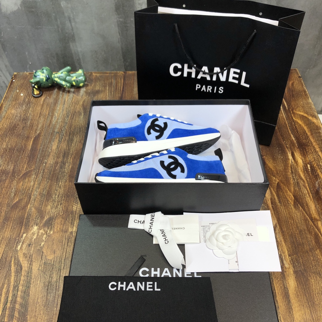 Chanel Fabric & Suede Calfskin Low Top Sneaker 36 - vstockx