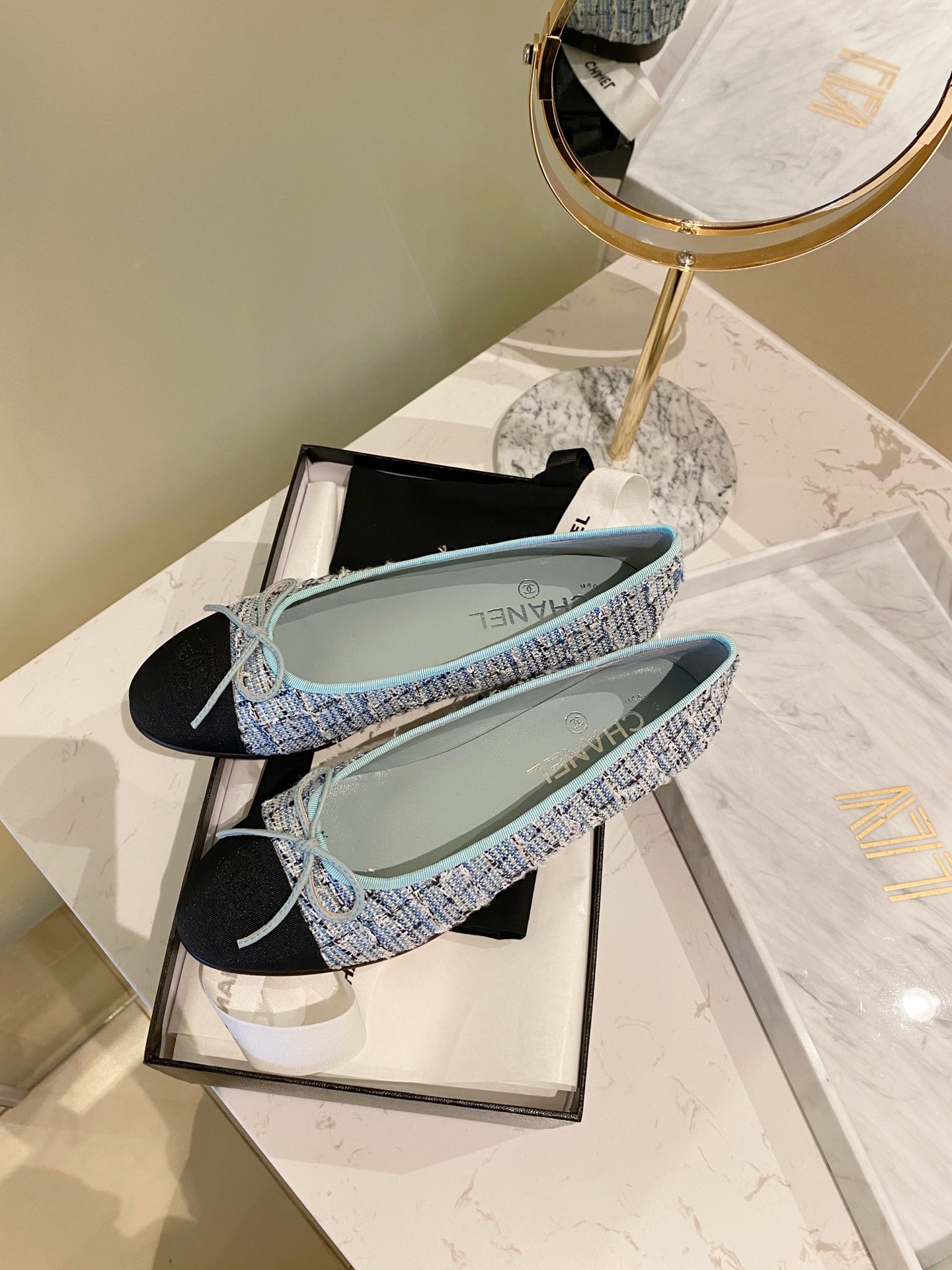 Chanel Ballerinas Fabric & Grosgrain 29 - vstockx