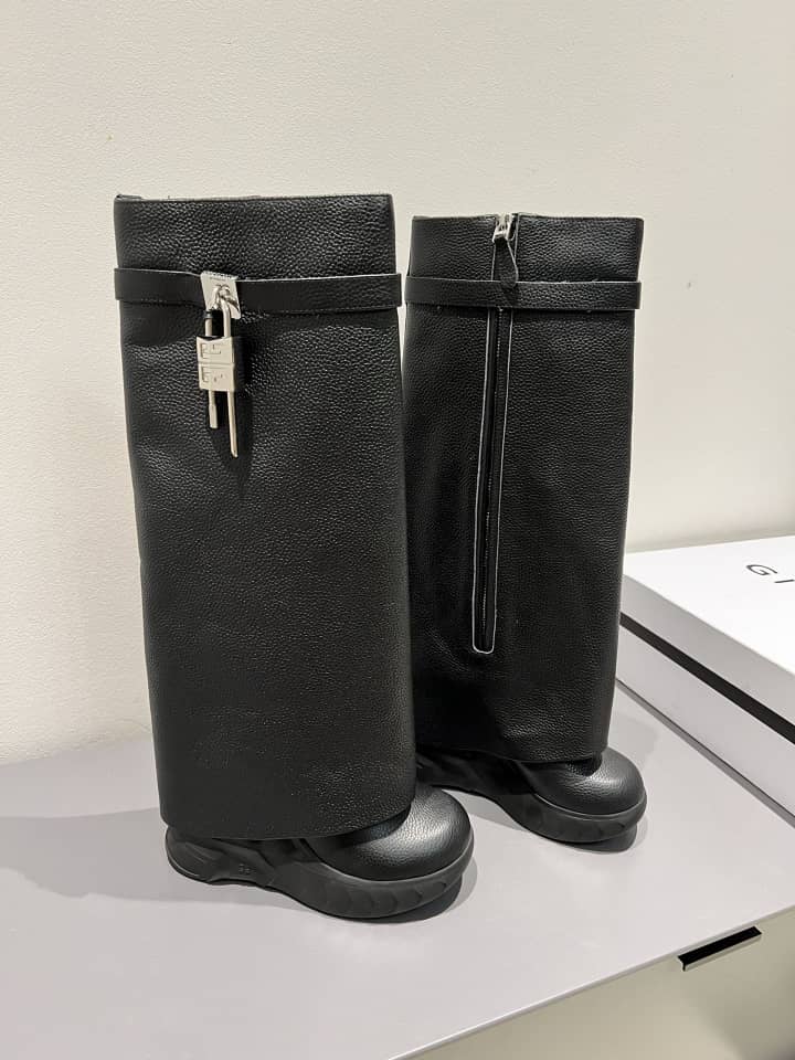 Givenchy Women Shark Lock Boots In Strass Black - vstockx