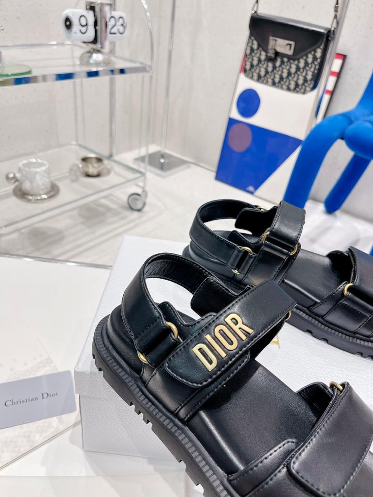 DIOR DIORACT SANDAL Black Lambskin - vstockx