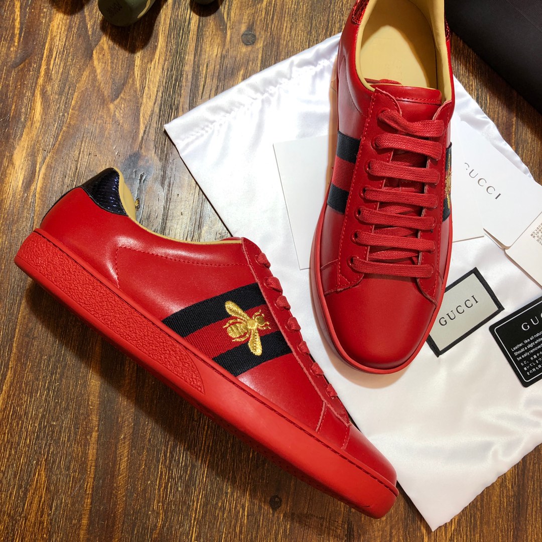 Gucci Ace Embroidered Bee - vstockx