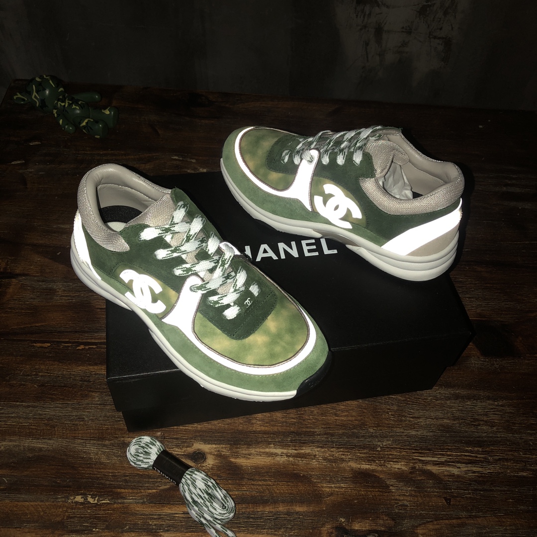 Chanel Fabric & Suede Calfskin Low Top Sneaker 45 - vstockx