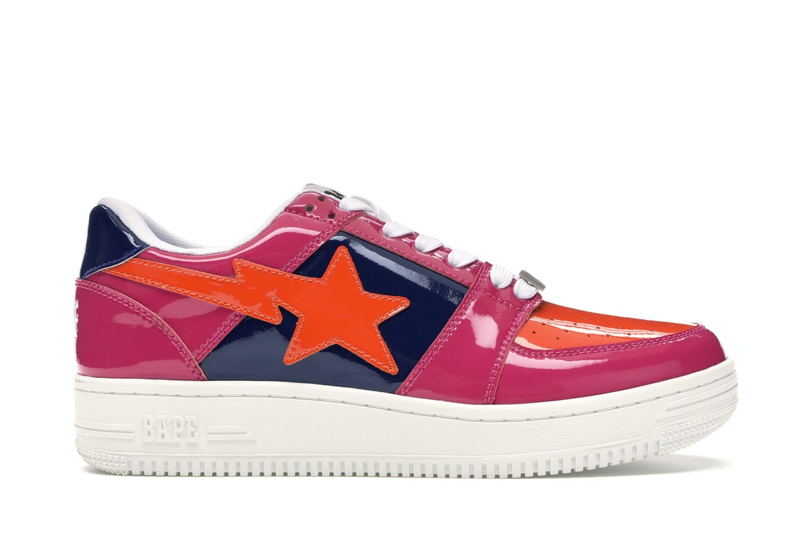 A Bathing Ape Bape Sta Low Color Block Pink Orange Navy - vstockx