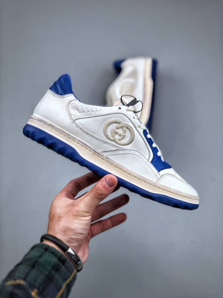Gucci MAC80 Sneaker Off white and blue leather - vstockx
