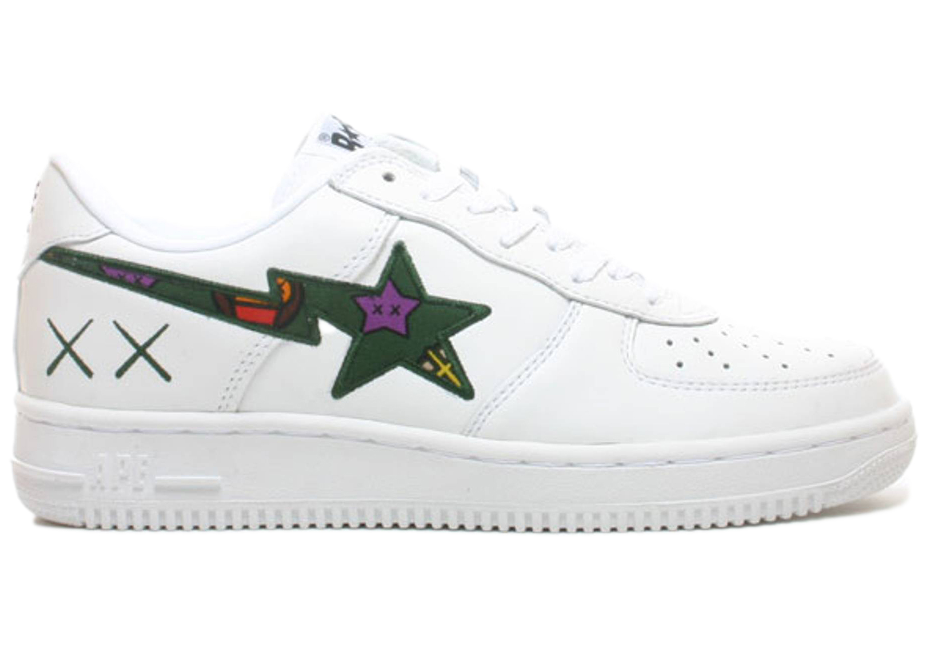 A Bathing Ape Bape Sta Low KAWS White Green - vstockx