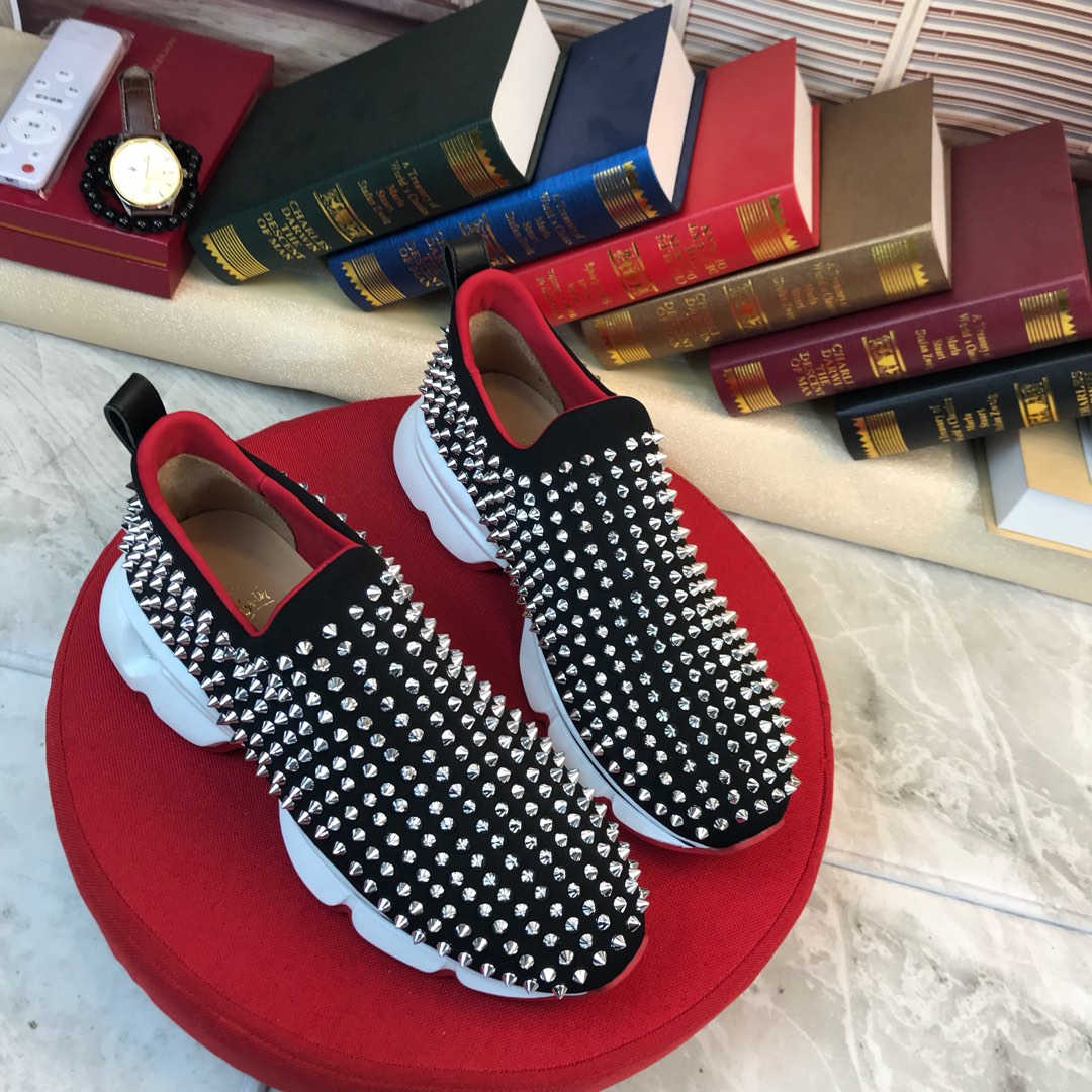 Christian Louboutin Spike Sock Flat Sneakers 4 - vstockx
