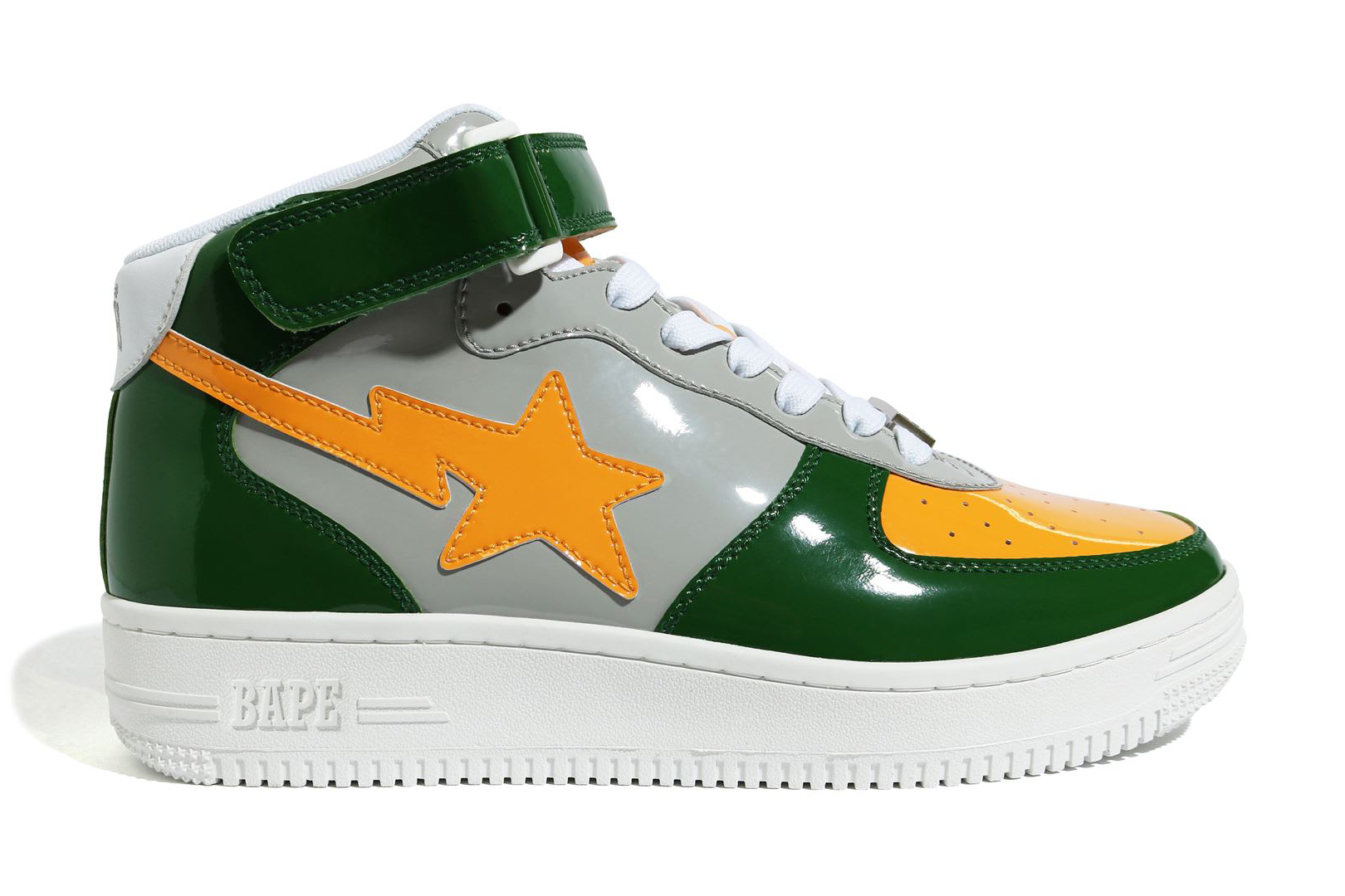A Bathing Ape Bape Sta Mid Grey Green Orange (2020) - vstockx
