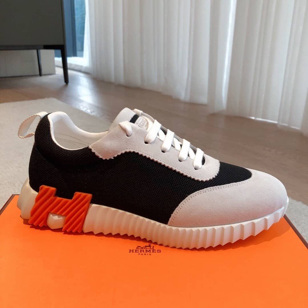 Hermes Bouncing sneaker Black White Orange - vstockx