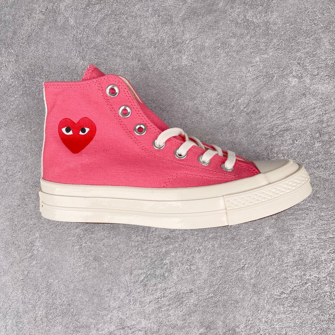Converse Chuck Taylor All-Star 70s Hi Comme des Garcons Play Bright Pink - vstockx