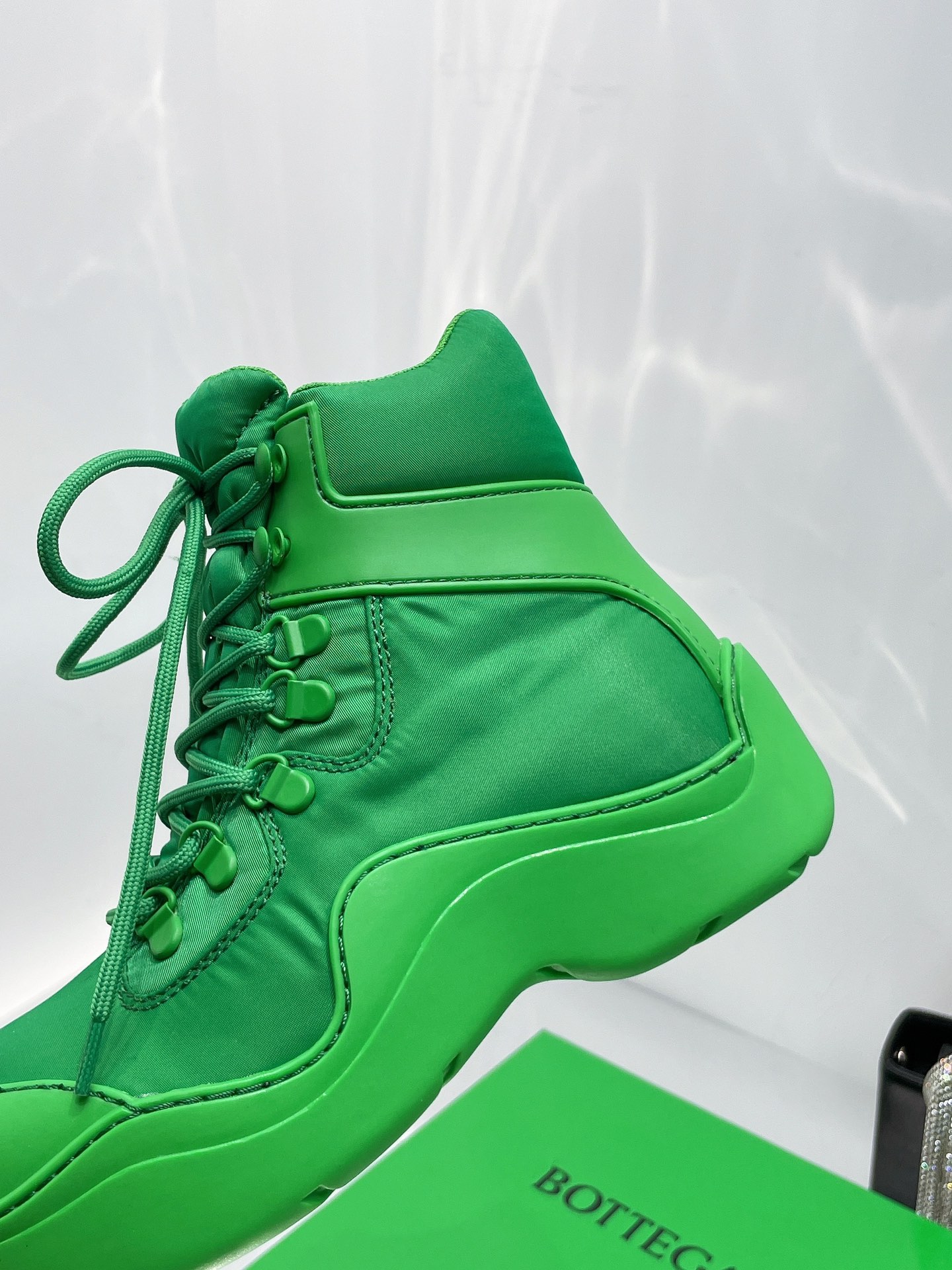 Bottega Veneta Puddle Bomber Lace-up Rubber And Shell Boots 2 - vstockx