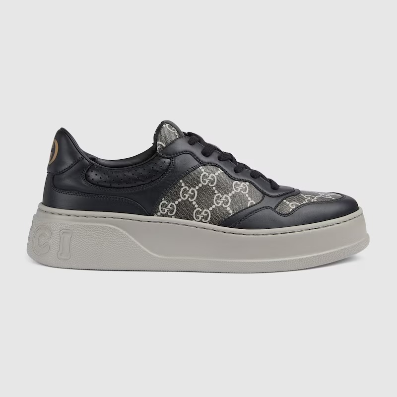 Gucci GG Sneaker Black leather trim - vstockx