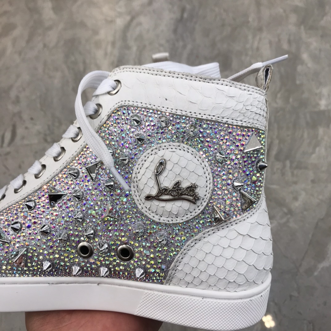 Christian Louboutin Louis Junior Spikes Orlato Flat Sneakers 26 - vstockx