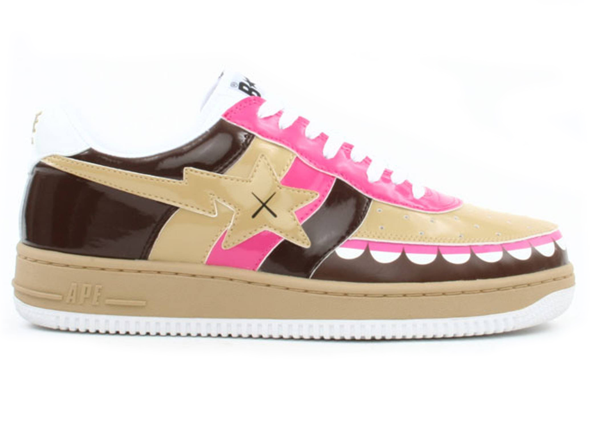 A Bathing Ape Bape Sta Low KAWS Chompers Coffee - vstockx