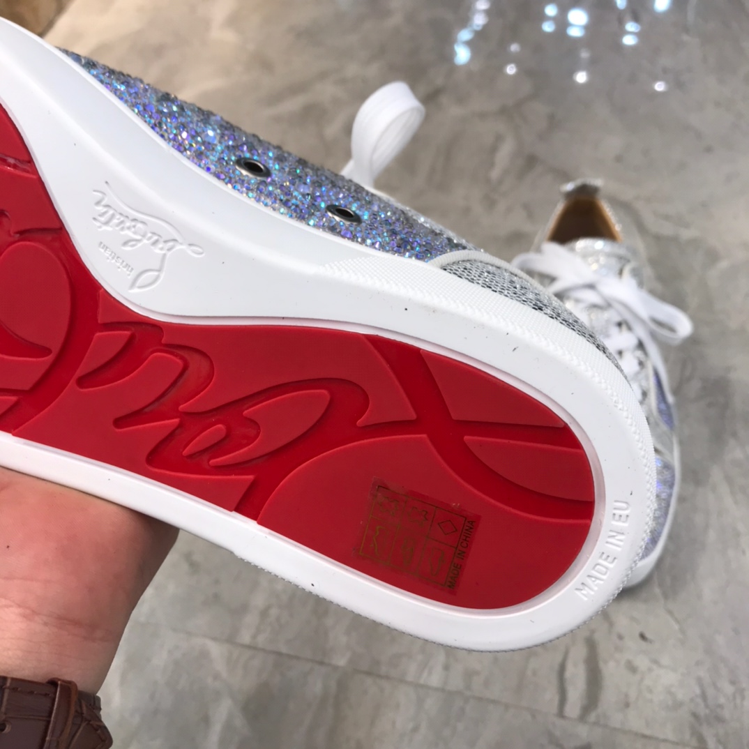 Christian Louboutin Louis Junior Spikes Orlato Flat Sneakers 57 - vstockx