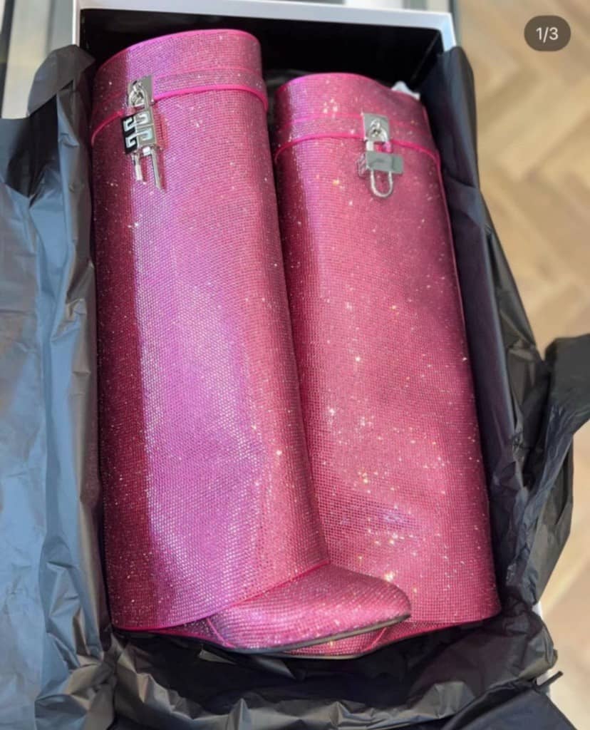 Givenchy Women Shark Lock Boots In Strass pink - vstockx