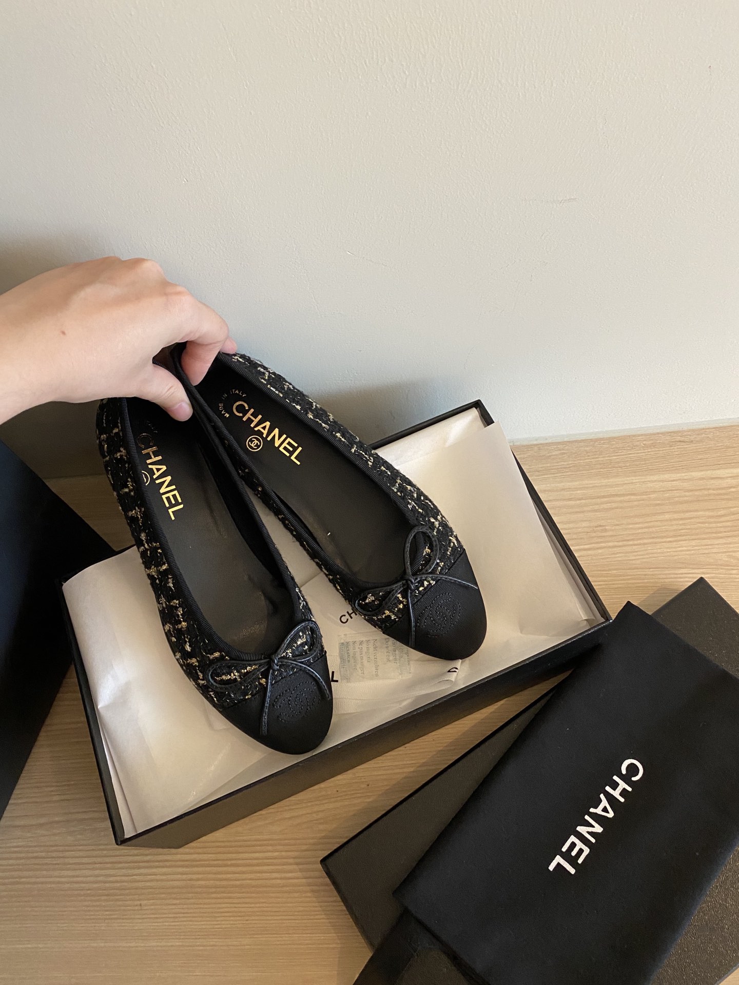 Chanel Ballerinas Fabric & Grosgrain 33 - vstockx