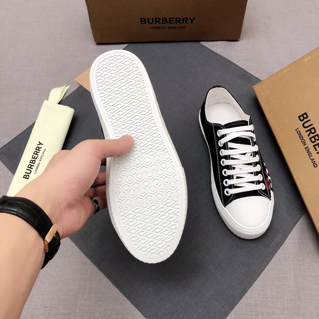 Burberry Logo Print Cotton Black Red White - vstockx