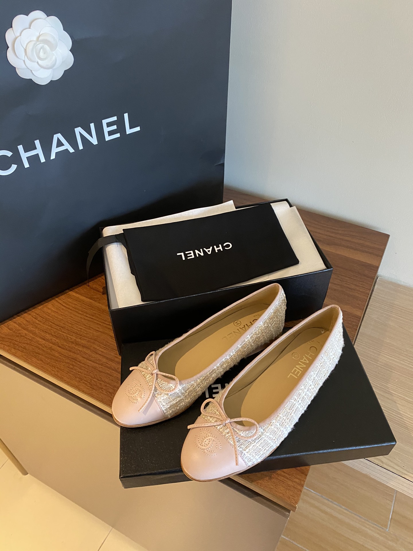 Chanel Ballerinas Fabric & Grosgrain 31 - vstockx