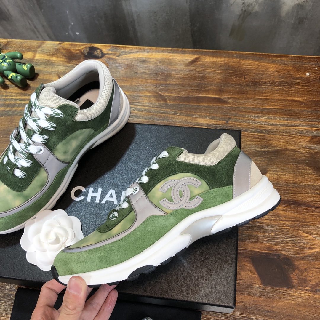 Chanel Fabric & Suede Calfskin Low Top Sneaker 45 - vstockx