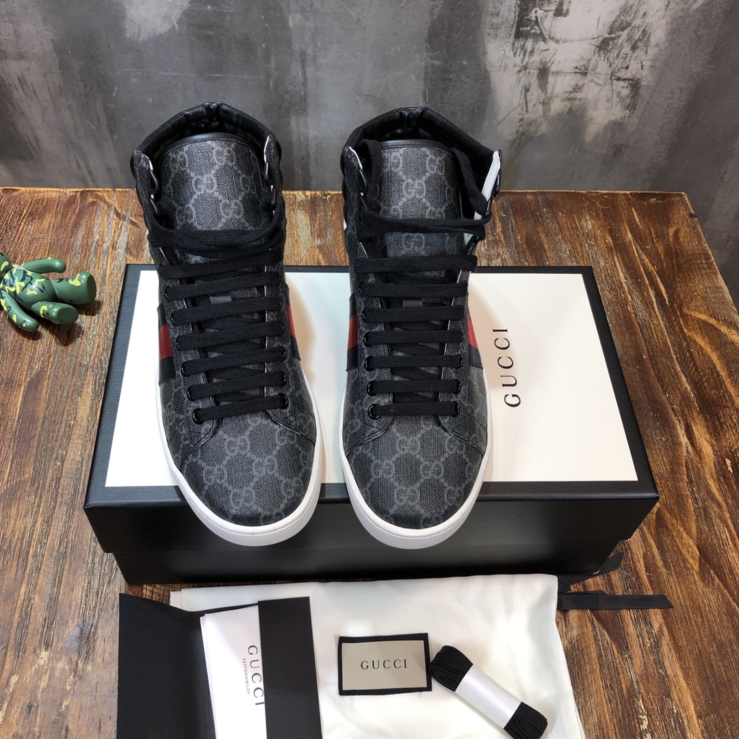 Gucci Ace GG High Top Black - vstockx