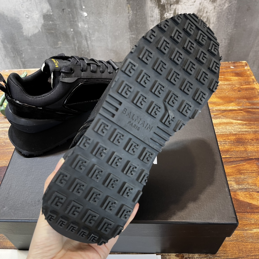 Balmain Velvet nylon and mesh low-top Racer sneaker 20 - vstockx